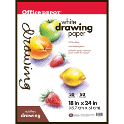 Office Depot® Brand Art Drawing Pad, 18" x 24", 30 Sheets