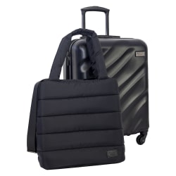 Overland Geoffrey Beene Puffer Hardside 2-Piece Luggage Set, Black