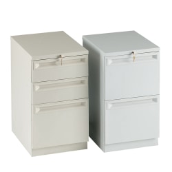 HON® Efficiencies™ 22-7/8"D Vertical 3-Drawer Mobile Pedestal Cabinet, Black