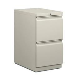 HON® Brigade® 23"D Lateral 2-Drawer Mobile Pedestal File Cabinet, Light Gray