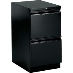 HON® Brigade® 15"W Vertical 2-Drawer Mobile Pedestal Cabinet, Black