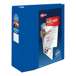 Avery® Heavy-Duty View 3-Ring Binder With Locking One-Touch EZD™ Rings, 5" D-Rings, 38% Recycled, Pacific Blue