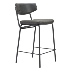 Zuo Charon Counter-Height Stools, Vintage Black, Set Of 2 Stools
