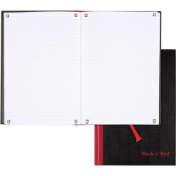 Black n' Red Casebound Business Notebook, 9 7/8" x 7", 96 Sheets, Ruled, Black/Red