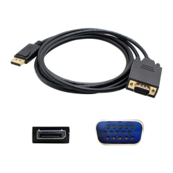 AddOn 6ft DisplayPort 1.2 Male to VGA Male Black Cable For Resolution Up to 1920x1200 (WUXGA) - 100% compatible and guaranteed to work