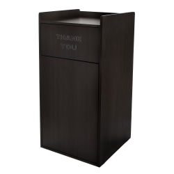 Alpine Industries Wood Commercial Tray Top Trash Can Enclosure, 40 Gallon, Black