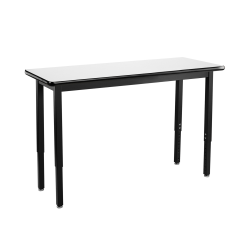 National Public Seating Heavy Duty Height-Adjustable Steel Table, 37-1/4"H x 48"W x 24"D, White/Black