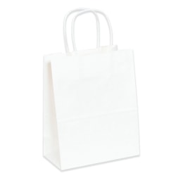 Partners Brand Paper Shopping Bags, 5 1/4"W x 3 1/4"D x 13"H, White, Case Of 250