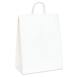 Partners Brand Paper Shopping Bags, 13"W x 7"D x 17"H, White, Case Of 250