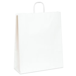Partners Brand Paper Shopping Bags, 16"W x 6"D x 19 1/4"H, White, Case Of 200