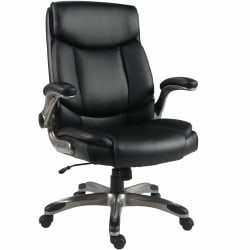 Lorell Sera High-Back Manager Chair - Polyurethane Seat Material - Polyurethane Back Material - High Back - Black - Armrest - 1 Each