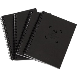 Livescribe A5 Notebooks, 5-7/8" x 8-1/4", 1 Subject, College Ruled, 80 Sheets, Black, Set Of 4 Notebooks