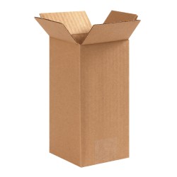 Partners Brand Tall Corrugated Boxes, 4" x 4" x 8", Kraft, Pack Of 25