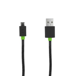 iHome 2.4A Car Charger With Detached 5' Nylon Micro USB 2.0 Cable, Black