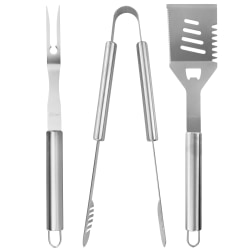 Oster Baldwin 3-Piece Stainless Steel Barbecue Tool Set, Silver