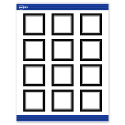 Avery® Print-To-The-Edge Cards With Sure Feed® Technology, S00-DM6-PRMWC10, Square, 2" x 2", Matte White, Preprinted Double Black Border Design, Pack Of 120