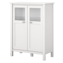 Bush Furniture Broadview Bar Cabinet With Wine Storage, Pure White, Standard Delivery