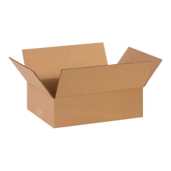 Partners Brand Flat Corrugated Boxes, 14" x 10" x 4", Kraft, Pack Of 25