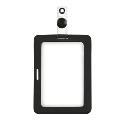 MyID Rubberized Cardholder, 4 7/8" x 3 3/8", Black