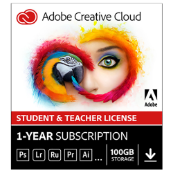 Adobe® Creative Cloud Student & Teacher License, 1-Year Subscription