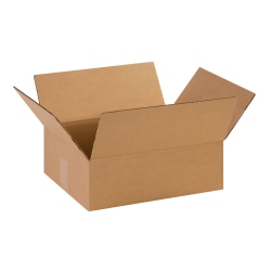 Partners Brand Flat Corrugated Boxes, 14" x 11" x 4 1/2", Kraft, Pack Of 25