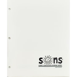 SONS System Pocket Folders, 9-1/2" x 12-1/2", White