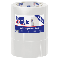 BOX Packaging Solid Vinyl Safety Tape, 3" Core, 2" x 36 Yd., White, Case Of 3