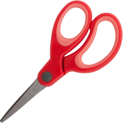 Sparco 5" Kids Pointed End Scissors - 5" Overall Length - Pointed Tip - Red - 1 Each