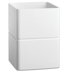 Erwyn Products Malibu Resin Wastebaskets, 8-Quart, White, Set Of 3 Wastebaskets