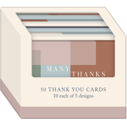 Lady Jayne Thank You Boxed Card Assortment, Geo Multiplier, 4-1/4" x 5-1/2", Pack Of 50 Cards
