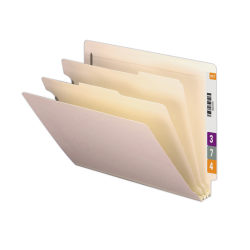 Smead® End-Tab Classification Folders With Dividers, Letter Size, Manila, Box Of 10