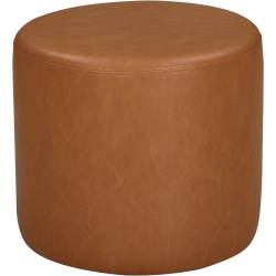 Lifestyle Solutions Gareth Faux Leather Ottoman, 17"H x 19"W x 19"D, Camel