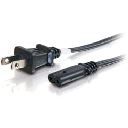 C2G 6ft Power Cord - Non Polarized Power Cord - NEMA 1-15P to IEC320C7 - Power cable - IEC 60320 C7 to NEMA 1-15 (M) - 6 ft - black