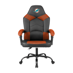 Imperial Adjustable Oversized Vinyl High-Back Office Task Chair, NFL Miami Dolphins, Black/Orange