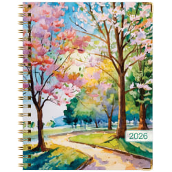 2025-2026 Global Excello Brands Hardcover Fashion Weekly/Monthly Planner, 8-1/2" x 11", Watercolor Tree, November 2025 To December 2026