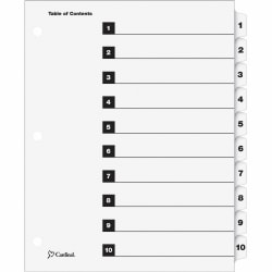 Cardinal® OneStep® Index System, 1-10 Tab, Clear