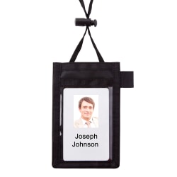 Office Depot® Brand Neck Pouch Name Badge, Vertical, 2 1/4" x 3 1/2"