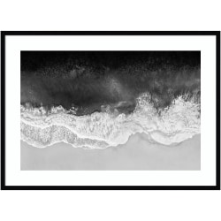 Amanti Art Waves In Black And White by Maggie Olsen Wood Framed Wall Art Print, 41"W x 30"H, Black