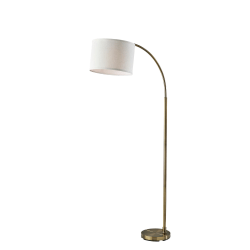 Adesso Simplee Jace Floor Lamp, 64"H, Off-White Textured Fabric Shade/Antique Brass Base