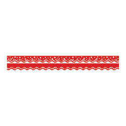 Barker Creek Scalloped-Edge Double-Sided Borders, 2 1/4" x 36", Happy Cherry, Pack Of 13