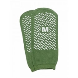 Medline Single-Tread Terry Cloth Slippers, Medium, Green, Pack Of 48 Pairs
