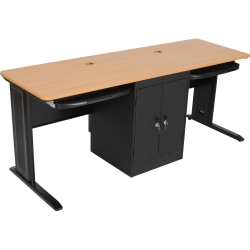 Balt LX 72 Workstation - Teak - Rectangle Top - 72" Table Top Width x 24" Table Top Depth x 0.75" Table Top Thickness - Assembly Required - Steel, Polyvinyl Chloride (PVC)