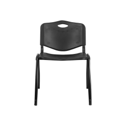 Flash Furniture HERCULES Series 880 lb. Capacity Plastic Stack Chair, Black