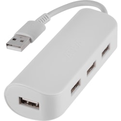 Ativa® 4-Port USB 2.0 Hub, 8.1"H x 3"W x 1.2"D, Silver, 58569
