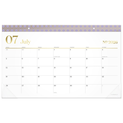 Mead Cambridge® WorkStyle® Academic 2026-2027 Monthly Desk Pad Calendar, Misty Lavender, Compact, 17 3/4" x 11"