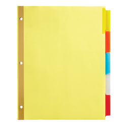 Office Depot® Brand Insertable Dividers With Tabs, 8 1/2" x 11", Multicolor, 5-Tab