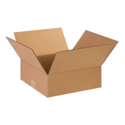 Partners Brand Flat Corrugated Boxes, 14" x 14" x 5", Kraft, Pack Of 25