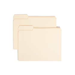 Smead® Selected Tab Position Manila File Folders, Letter Size, 1/3 Cut, Position 1, Pack Of 100