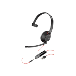 Poly Blackwire 5210 Headset - Mono - USB Type C, USB, Mini-phone (3.5mm) - Wired - 20 Hz - 20 kHz - On-ear - Monaural - Supra-aural - Noise Cancelling Microphone