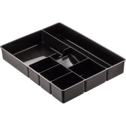 Officemate® Plastic 8-Compartment Storage Deep Drawer Organizer Tray, 2 1/4" x 15 1/8" x 11 1/2", Black
